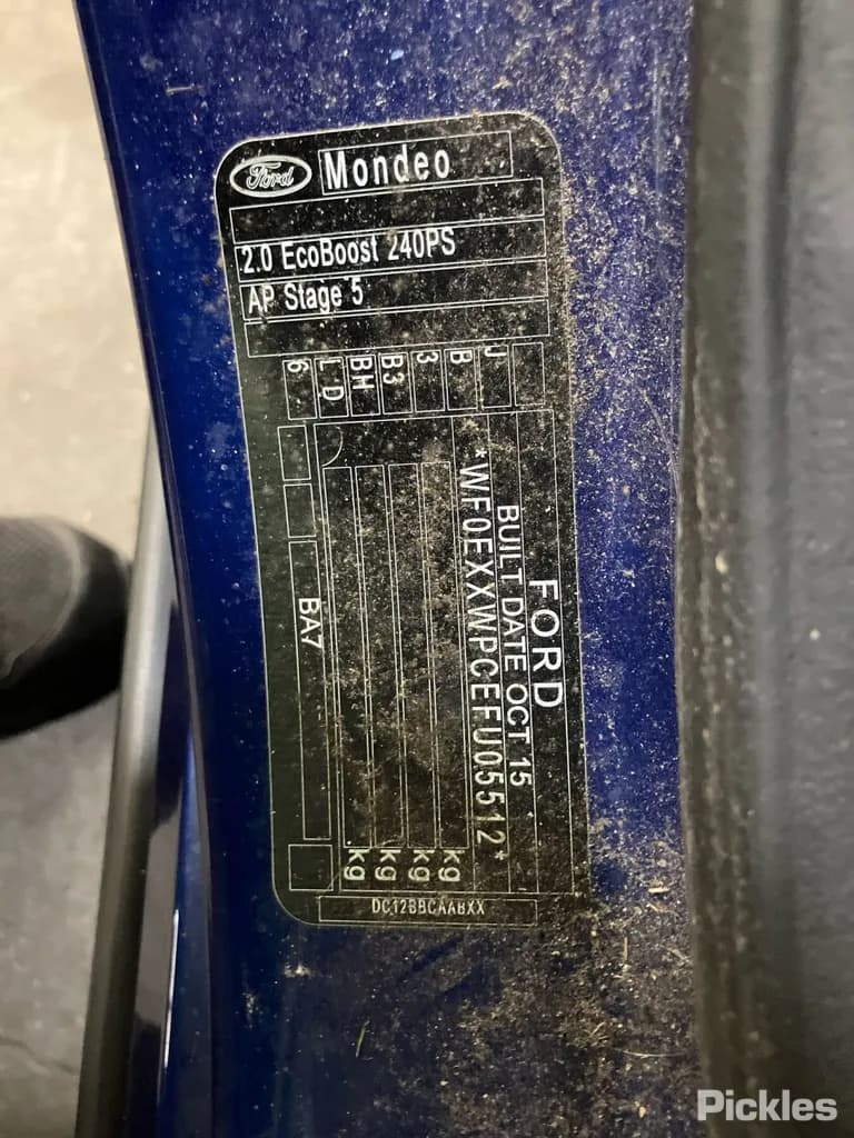 2015 Ford Mondeo - VIN WF0EXXWPCEFU05512 2015 Ford Mondeo VIN WF0EXXWPCEFU05512